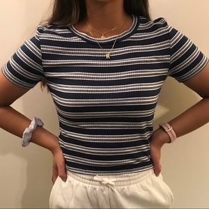 Zara/Trafaluc Blue Cropped Tee